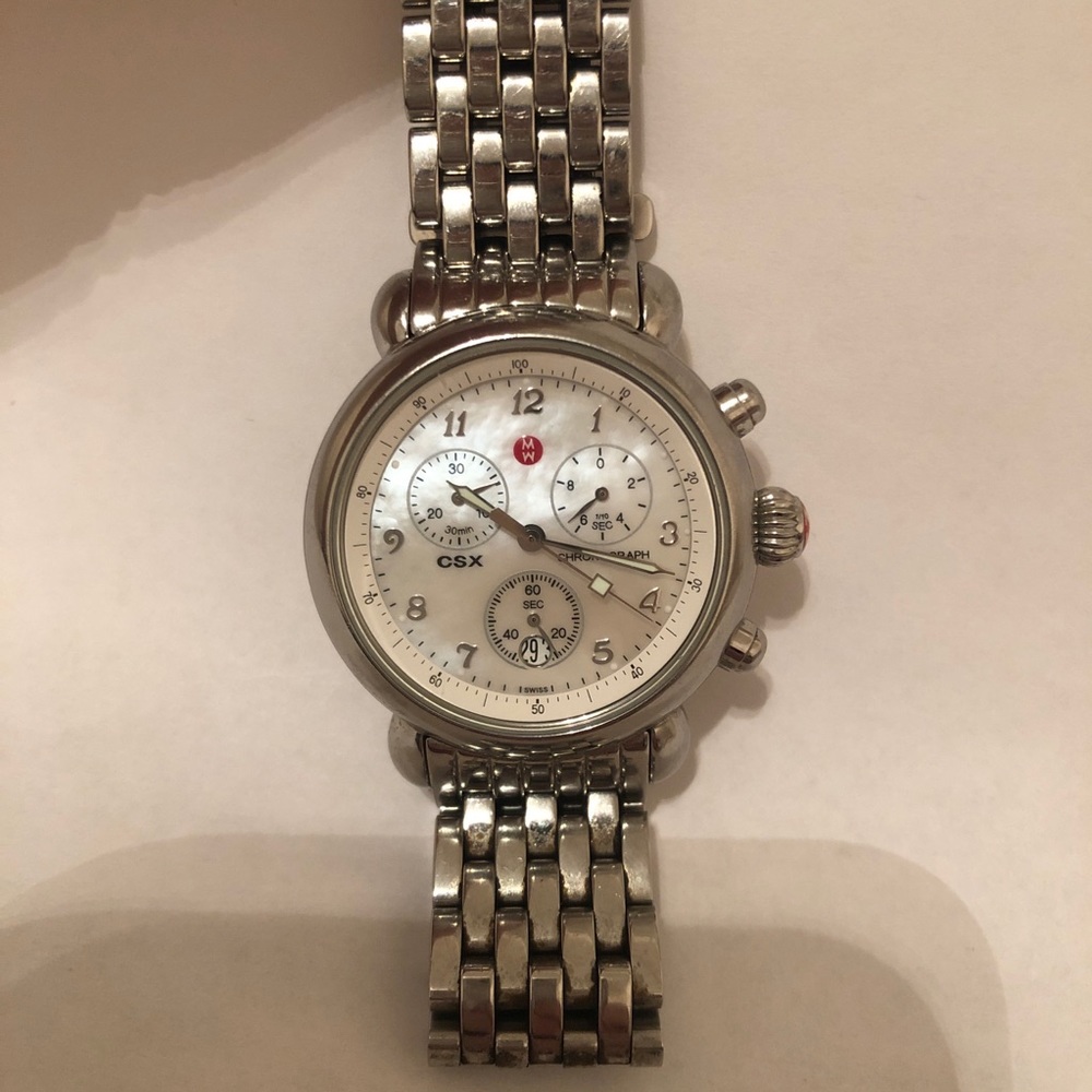 AUTHENTIC Michele CSX Mother of Pearl large face watch